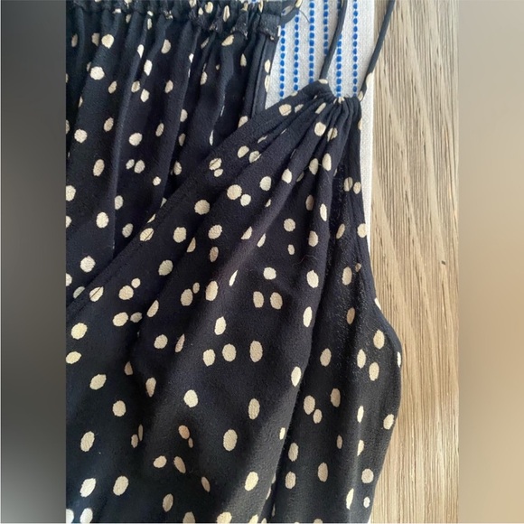 NWOT Anthropologie Maeve Finley Wide Leg Black White Polla Dot Flowy Jumpsuit 4 - Picture 13 of 14